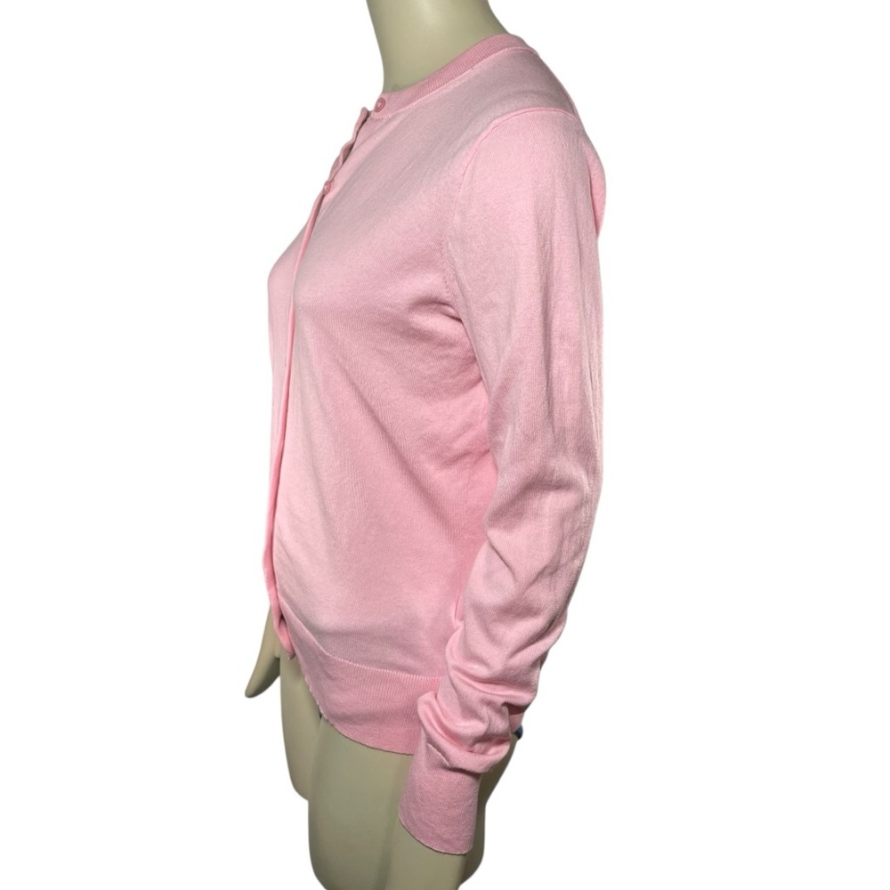 JCrew Pink cotton cardigan sweater small button front sz small feminine classic - Picture 4 of 8